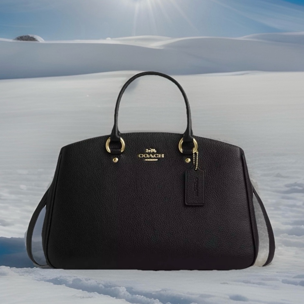 AUTHENTIC Coach Savannah Carryall Bag Black Leather NWT MSRP$498 Medium LAST 1